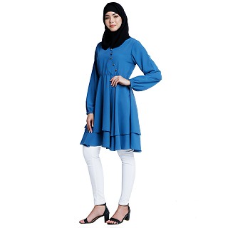 Modest designer tunic- French Blue